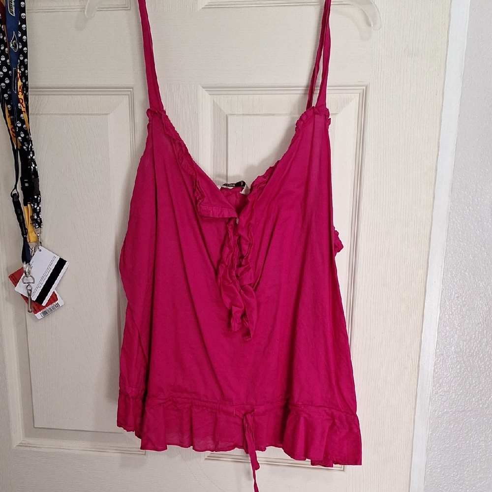 Old Navy Pink Ruffled Tie Front Camisole